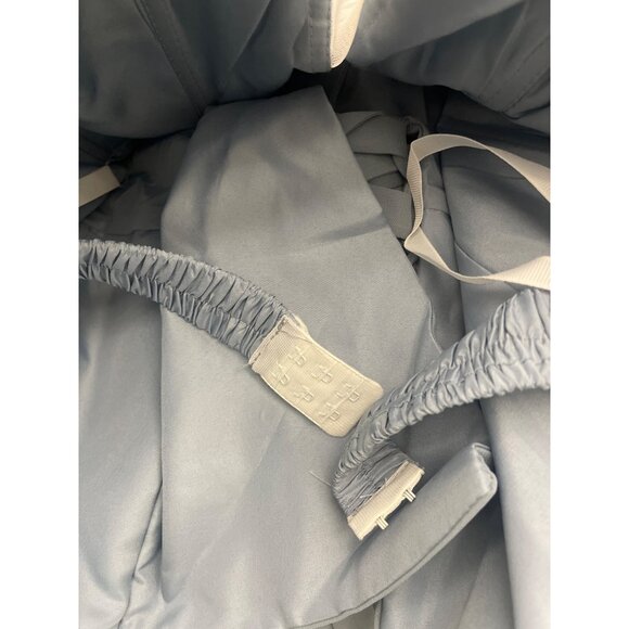 Happy Wedding Blue Pleated Lace-Up Back Bridesmaid Gown Size 12 - Picture 14 of 16